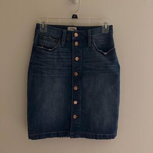 J. Crew Denim XS Waist Size 25 In Y2K Jean Button Skirt